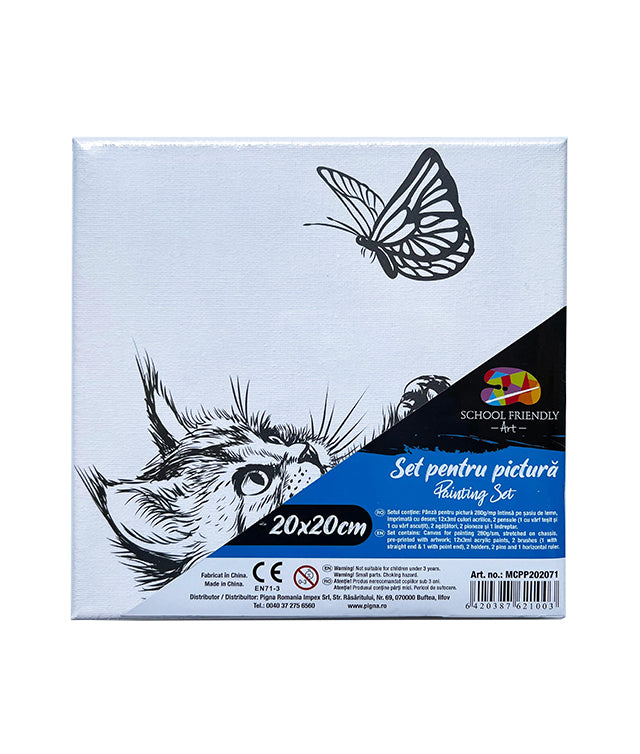 PANZA PREDESENATA PE SASIU 20*20CM PISICA SF ART PIGNA PANZA PREDESENATA PE SASIU 20*20CM PISICA SF ART PIGNA